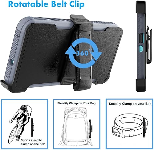 Miniatura 5 de Njjex Funda resistente para Motorola Moto G Pure para Moto G Power 2022 con funda de clip para cinturón, protector de pantalla integrado resistente