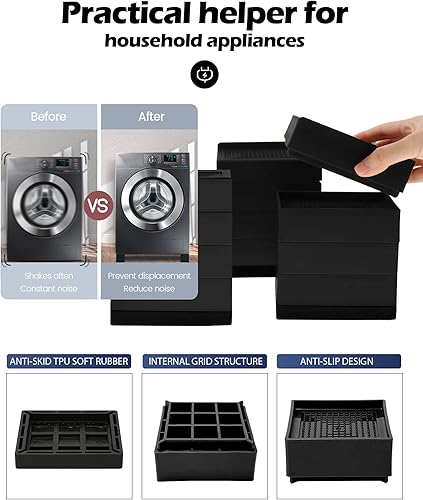 Miniatura 7 de Tclouda - Elevadores de muebles, cama, sofá, escritorio, mesa, patas de silla, nevera que se elevan a 1.5, 3 y 4 pulgadas, bloques de elevación