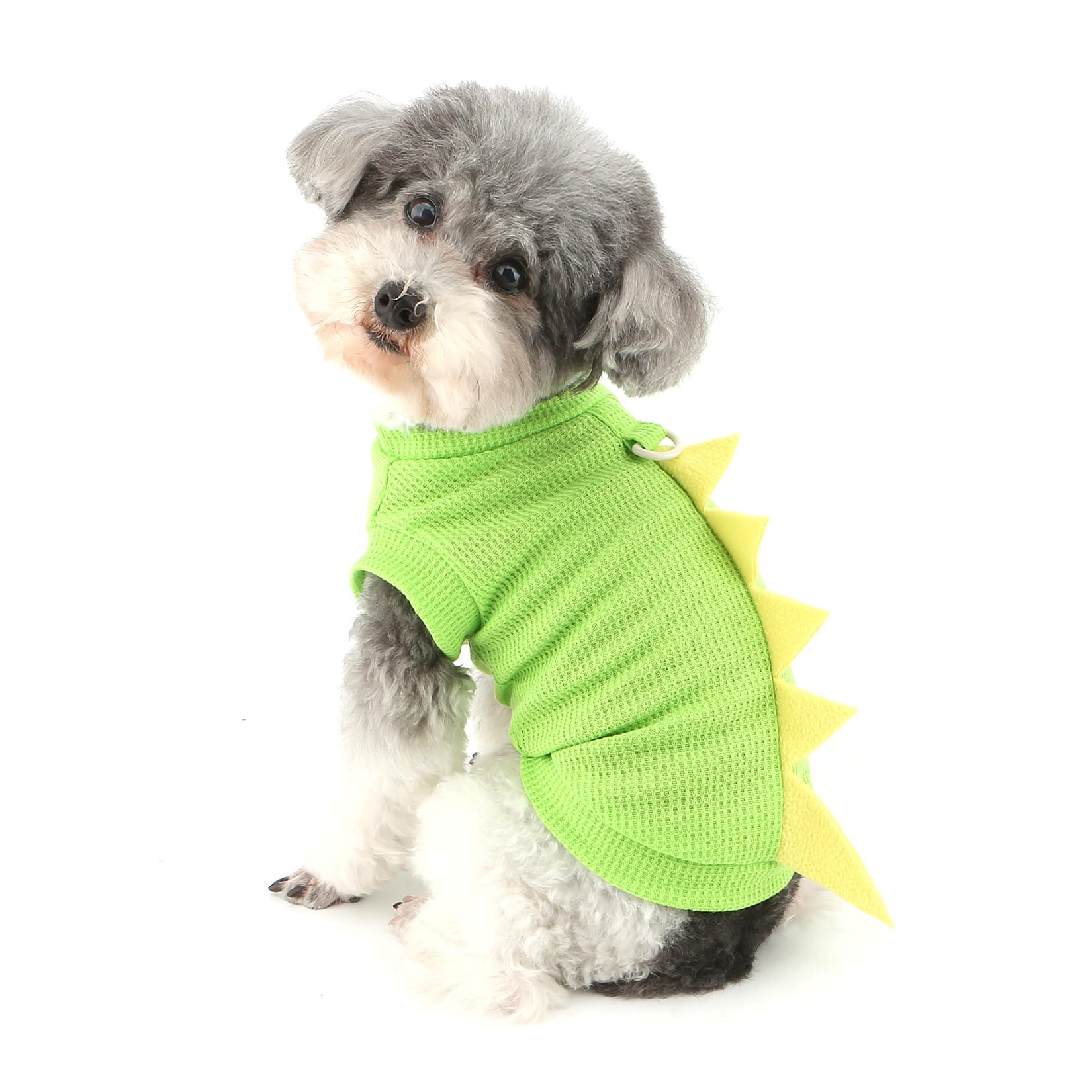 XHYRHTS T-Shirt Dinosaure en Tricot gaufré pour Animal Domestique, pour Petit Chien, Chiot Mignon, Pull, débardeur Respirant, Yorkie, Chihuahua, vêtements de Printemps et d'été, vêtements pour