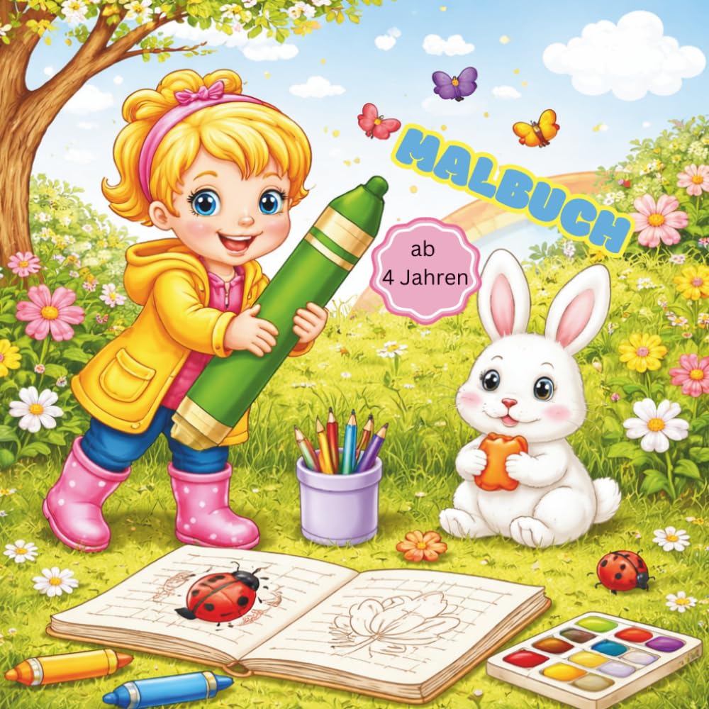 Hallo Frühling Malbuch: Malbuch I über 40 Motive I Frühling I Kinder ab 3 Jahren I Mädchen & Jungen I süße Illustrationen I Kreativ sein (Malbücher)