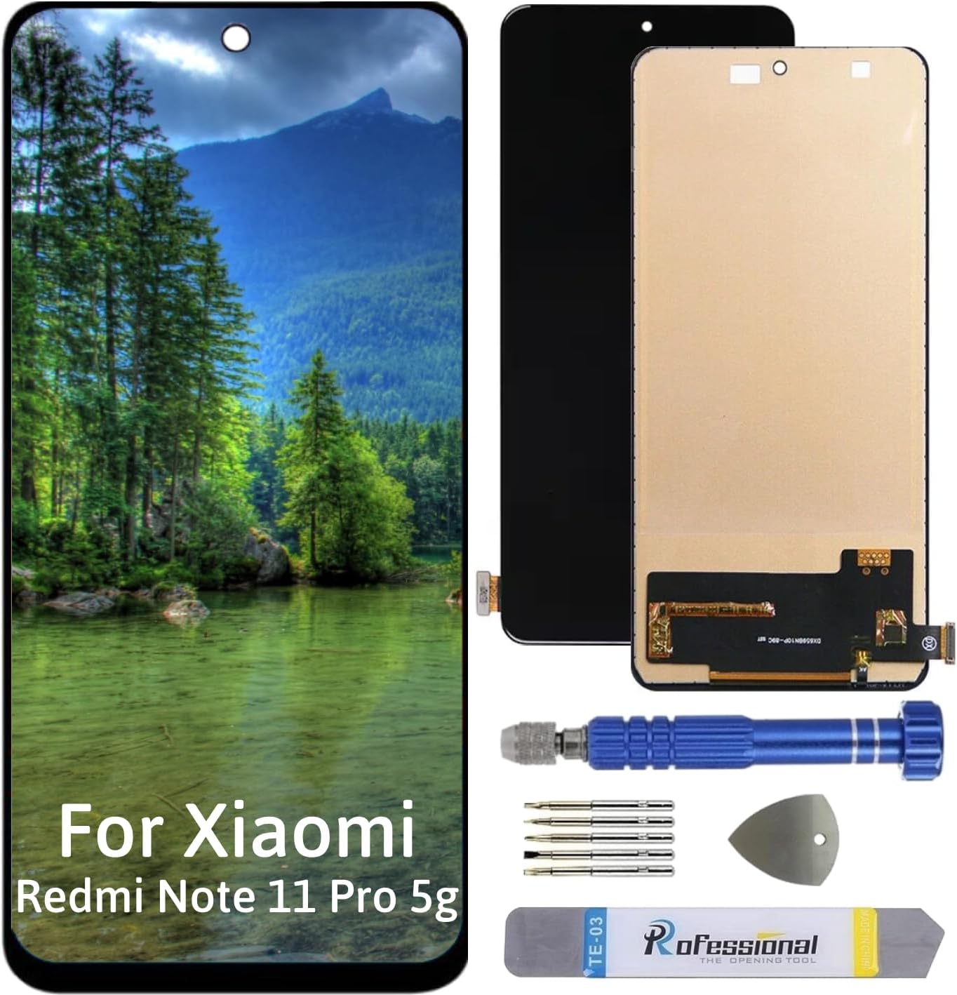 Int'x Full Incell Display for Xiaomi Redmi Note 11 Pro 5G 2201116TG LCD Screen Replacement Touchscreen with Tools Black High Quality