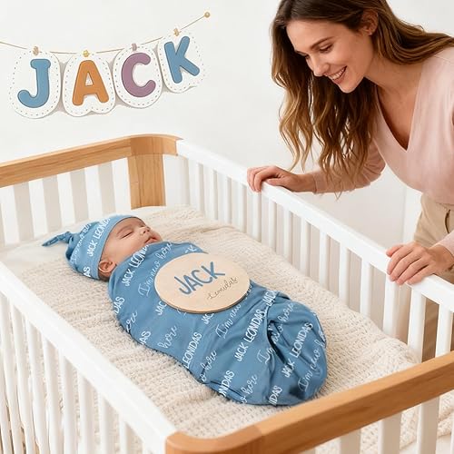 Miniatura 5 de Manta de bebé personalizada para niños y niñas, manta con nombre personalizada para recién nacidos