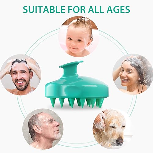 Miniatura 6 de Cepillo masajeador de cuero cabelludo para el cabello, 1 paquete de peine suave de silicona para hombres, mujeres, niños y mascotas, perfecto para