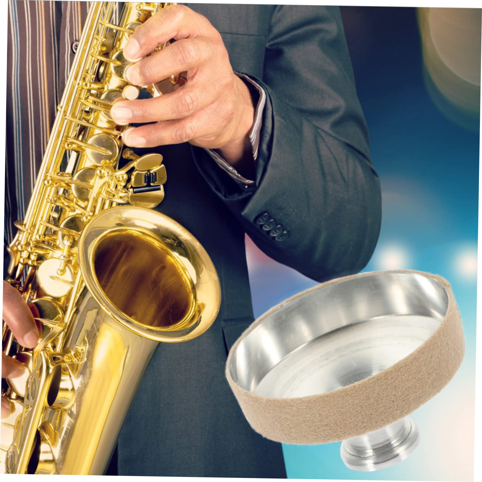 SUPVOX 4piezas Sordina De Saxofón De Aluminio Ligero Para Práctica Accesorio De Reducción De Ruido Compatible Saxofón Tenor y Diseño Compacto y Portátil Protección Fieltro Para