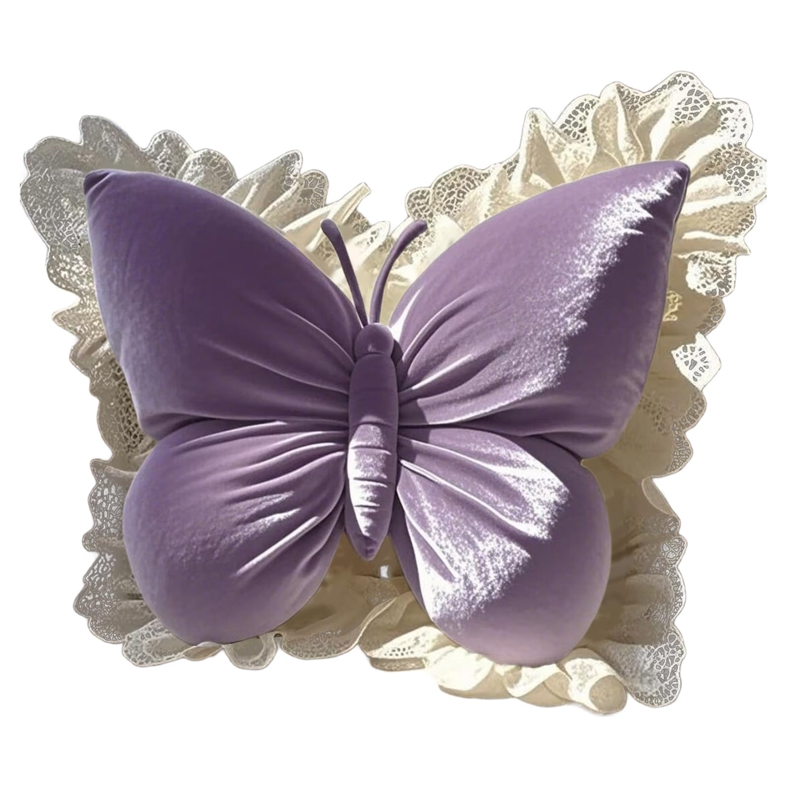 Jazuaiao Florals Embroidered Butterfly Backrest Pillow Soft PP Cotton Filled Accent for Living Room Bedroom Use Chair Comfort Cushion