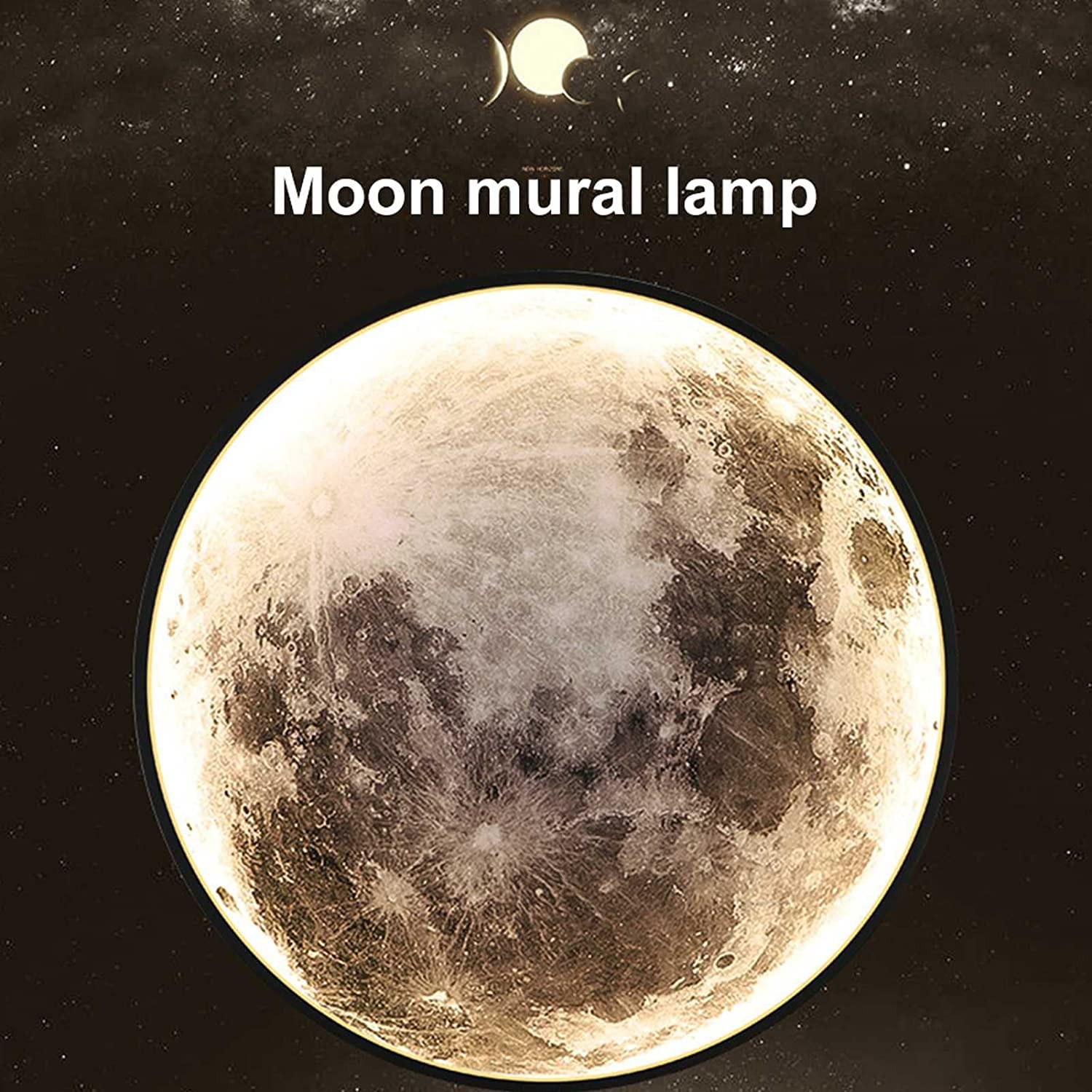 Lampada da parete dimmerabile a forma di luna, con telecomando, luce notturna in acrilico 3D, decorazione per camera da letto e soggiorno