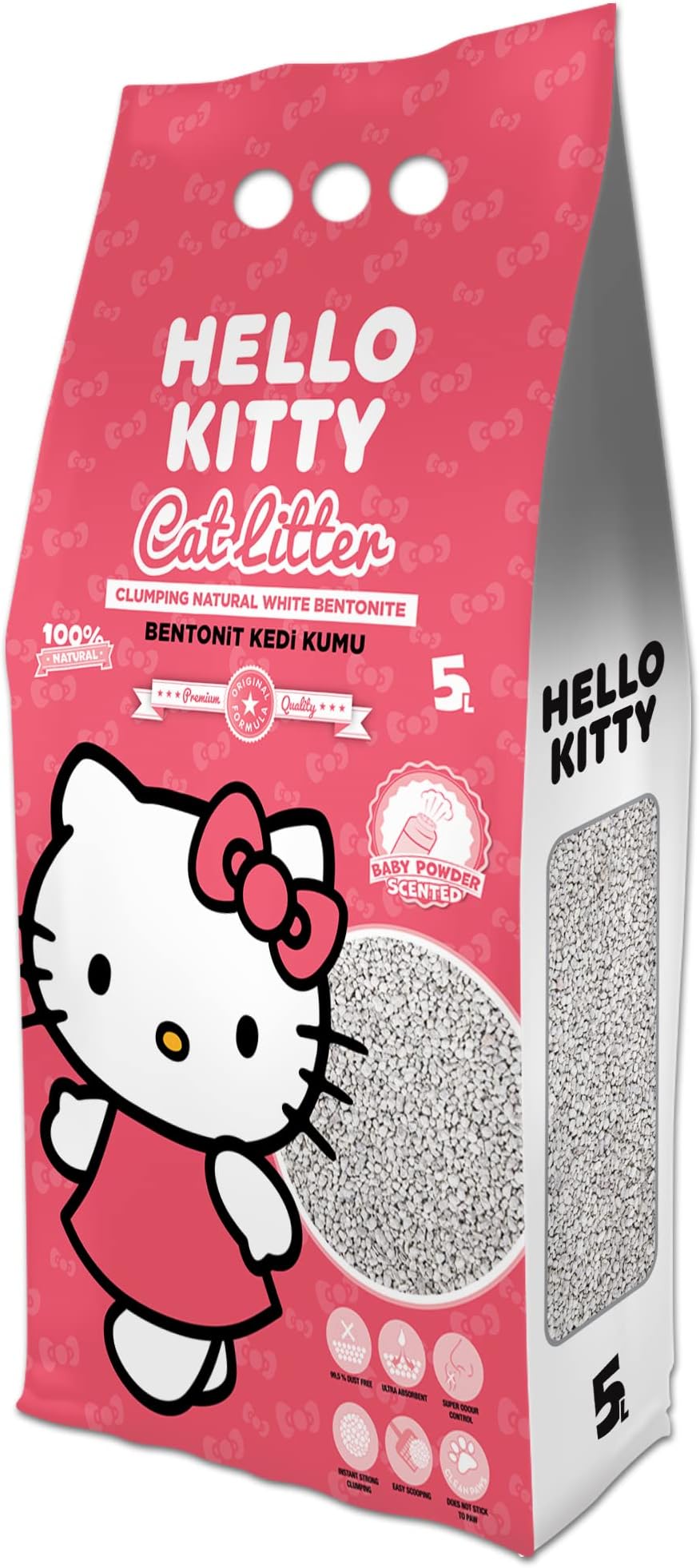 HELLO KITTY Bentonite Baby Powder Cat Litter (5L (Pack of 1))
