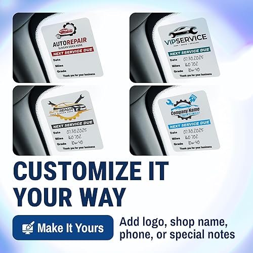 Miniatura 6 de McAuley Labels Calcomanías personalizadas para cambio de aceite, parabrisas, jamba de puerta, duraderas, fáciles de escribir, fáciles de despegar,