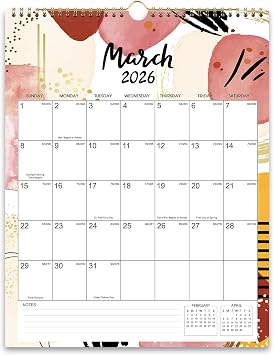 2026 Wall Calendar - Hanging Calendar from Jan. 2026 - Dec. 2026, 11.4" x 14.6", Twin-Wire Binding, Large Daily Blocks, Perfect for Home, School & Office
