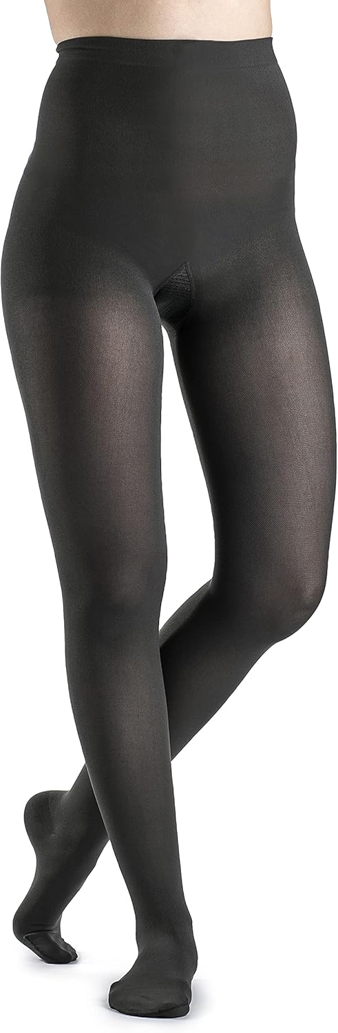 SIGVARIS Women’s Style Soft Opaque 840 Closed Toe Pantyhose 15-20mmHg - Graphite - Small Long