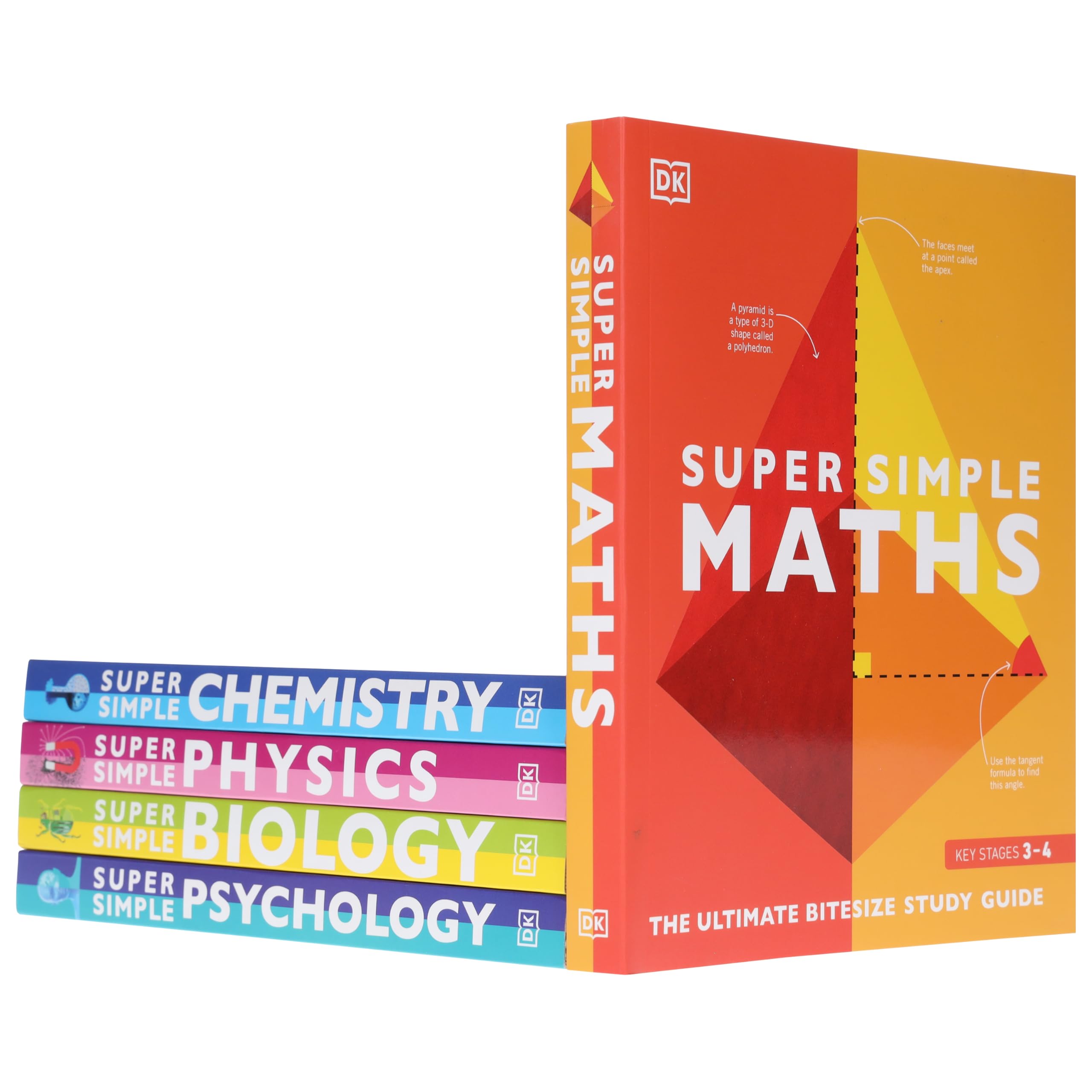 DK Super Simple Study Guide 5 Books Collection Set (Super Simple Maths, Chemistry, Physics, Biology, Psychology)