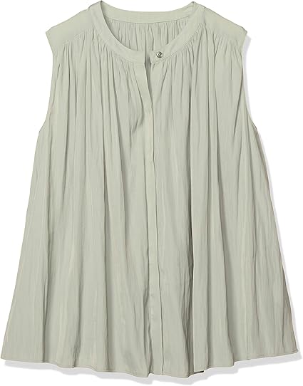 Amazon Co Jp ナチュラルビューティーベーシック ブラウス 割繊サテンギャザーブラウス ワンピース レディース 017 ダスティミント 日本 S 日本サイズs相当 服 ファッション小物