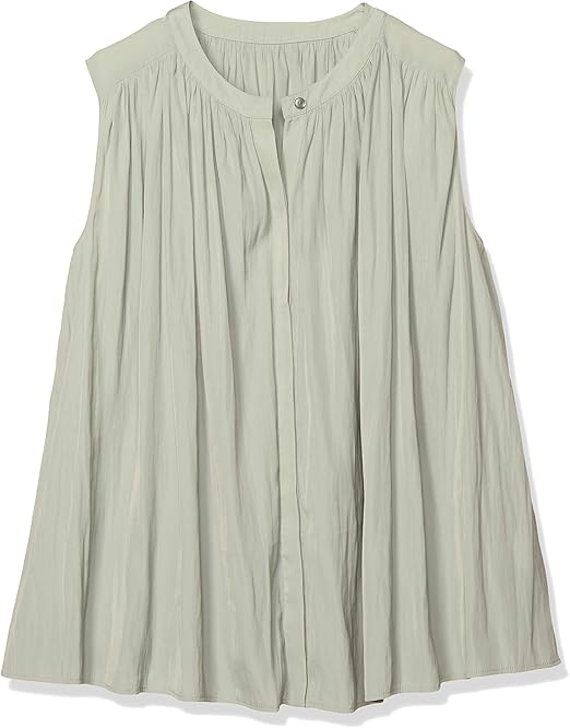 Amazon Co Jp ナチュラルビューティーベーシック ブラウス 割繊サテンギャザーブラウス ワンピース レディース 017 ダスティミント 日本 S 日本サイズs相当 服 ファッション小物