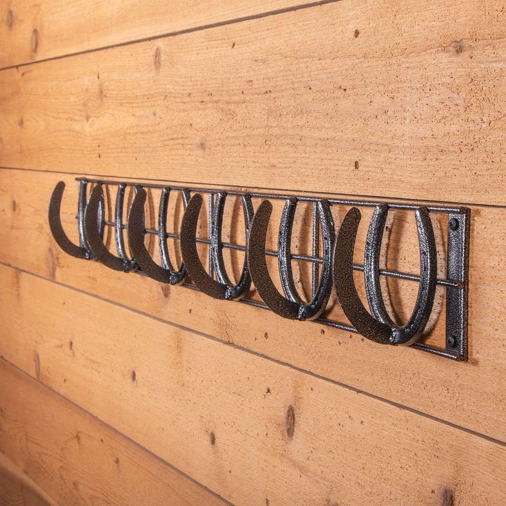 Schneiders Easy-Up Pro Mountable Horseshoe 6 Hook Rack | Durable and Stylish Design | Versatile Horseshoe Hooks | Suitable for Various Locations | Solid Steel Construction | 7-Year Warranty