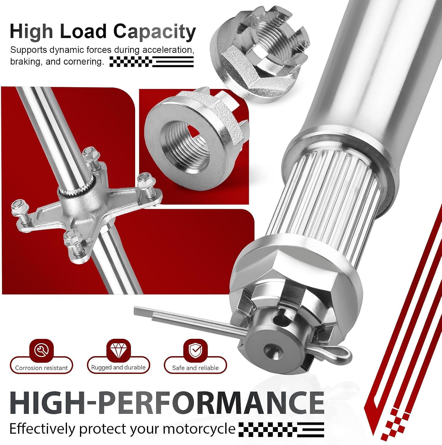 Rear Wheel Axle & Nuts For Honda FourTrax 200 TRX200D 1991-1997 TRX200 1990-1991 42310-HF1-670 42310-HF1-680