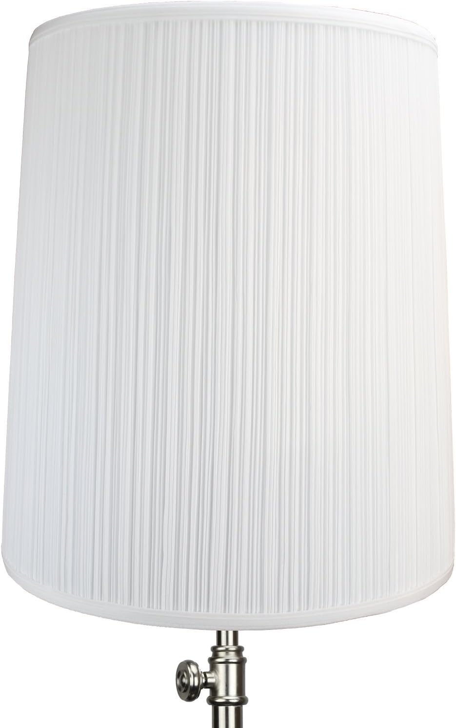 FenchelShades.com Lampshade 13" Top Diameter x 15" Bottom Diameter x 17" Slant Height with Washer (Spider) Attachment for Lamps with a Harp (Pleated White)