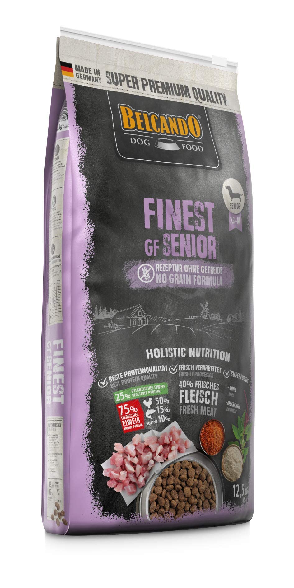 Belcando Finest GF Senior [12,5 kg] Cibo per cani senza cereali | Cibo secco per cani anziani e sensibili | Alimento completo per cani di almeno 1 anno