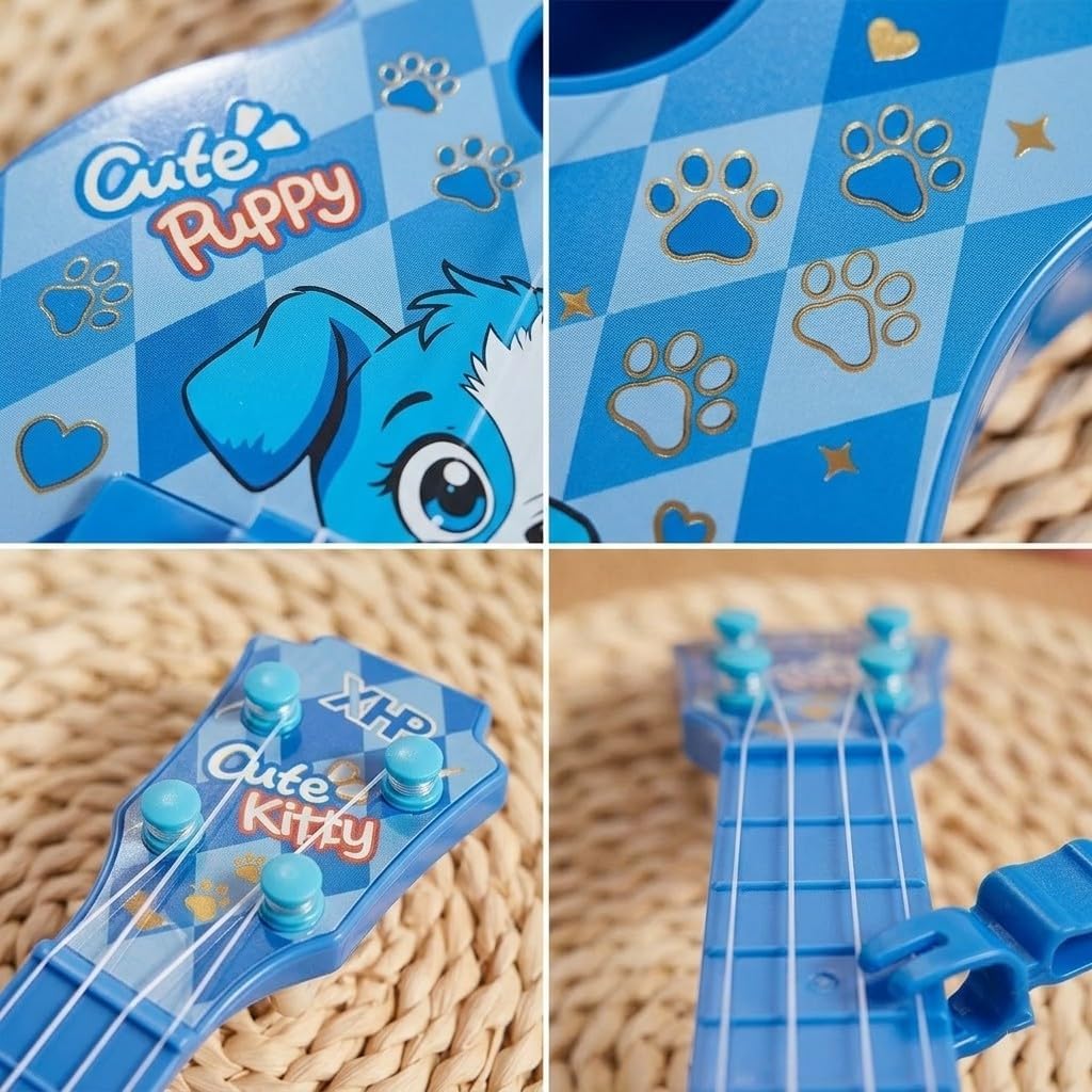 LeeQee Kids Ukulele Guitar for 3-6, 17 Inch Pink Puppy Toy Guitar image 5