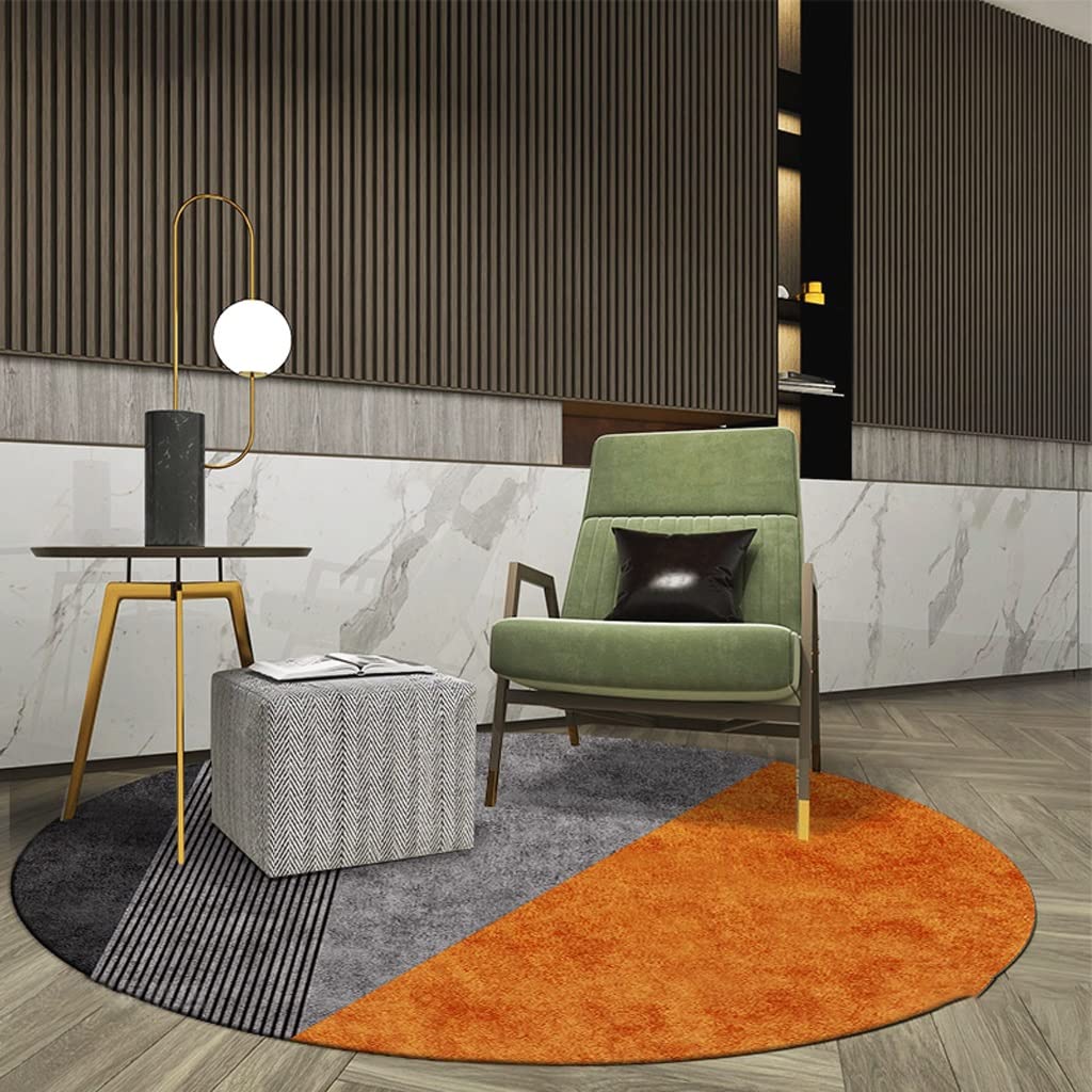 Dywan do Wnętrz Okrągłe Dywaniki Krótki Dywan Z Polaru Niezrzucający Salon Sypialnia Nowoczesny Dywan (Color : A, Size : 63"/5.2 ft)
