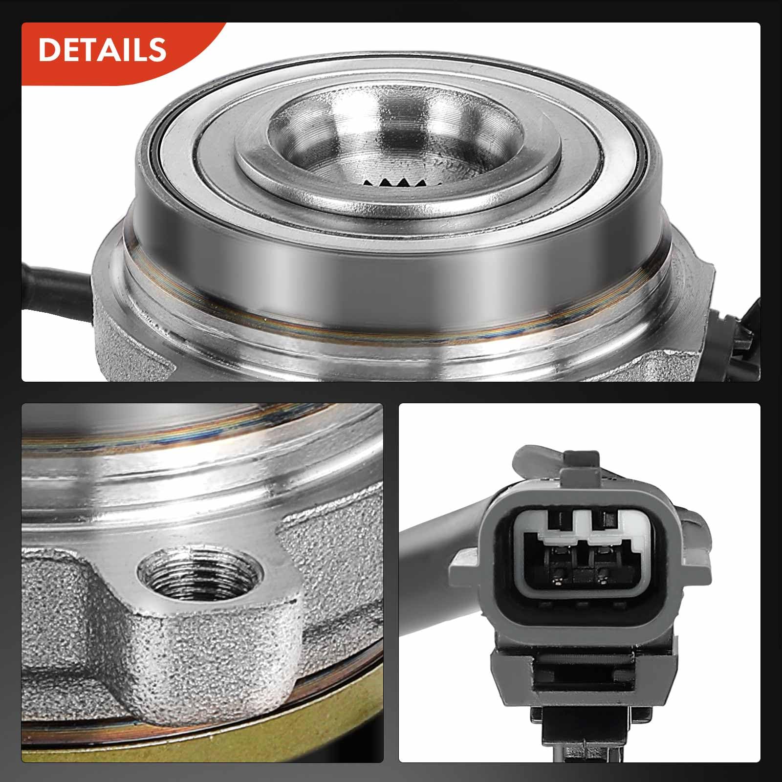 Frankberg Kit de cojinete de rueda delantera con sensor de cable ABS brida | 402024KH3A, Al frente Con sensor de cable Sensor de Velocidad de las Ruedas Sensor ABS Rueda con brida ⌀140