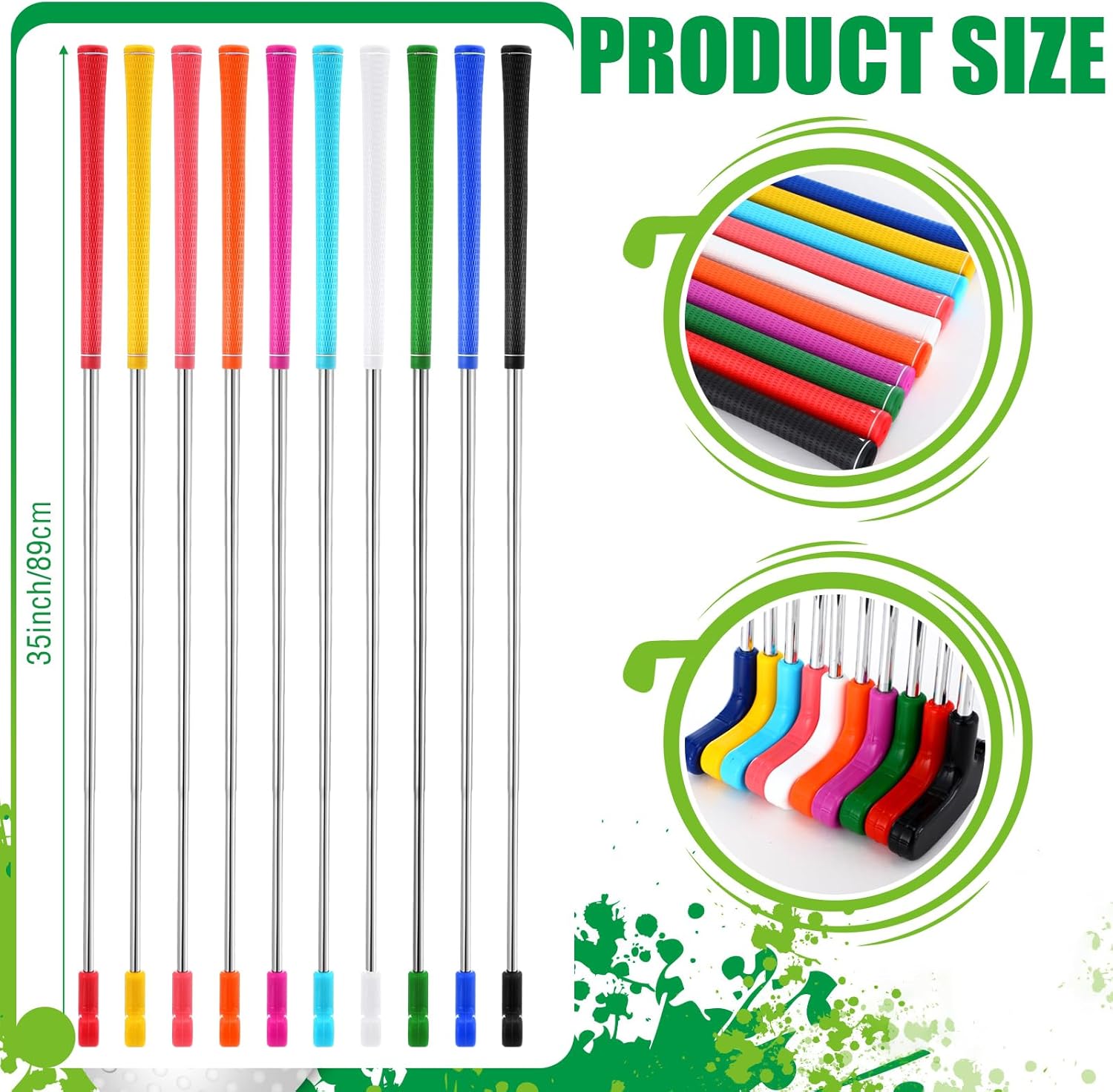 Wettarn 10 Pcs Golf Putters Bulk Two Way Putter Mini Golf Putter for Men Women Right or Left Handed Golfers Junior Golf Putter for Adults(Colorful)