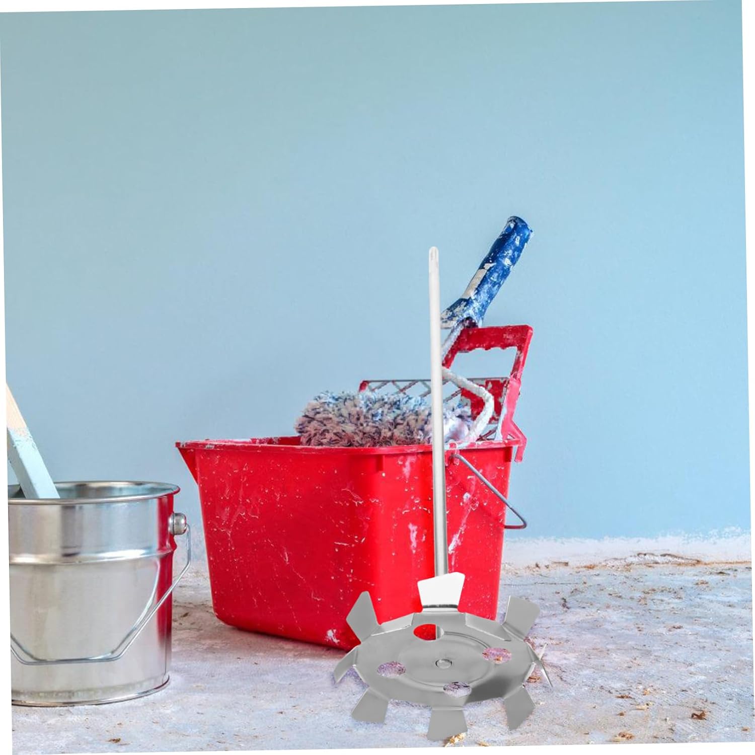 Concrete Mixing Rod for Power Drill Heavy Duty Paint Stirrer Attachment Efficient Mixing Paddle for Mud Grout and Epoxy Durable and Lightweight Design