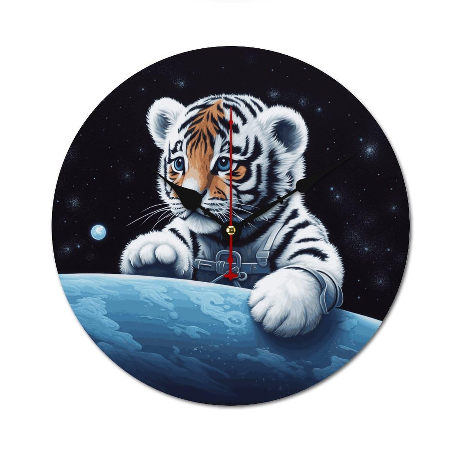 Horloge murale à piles petit tigre cadeau idéal pour crémaillère
