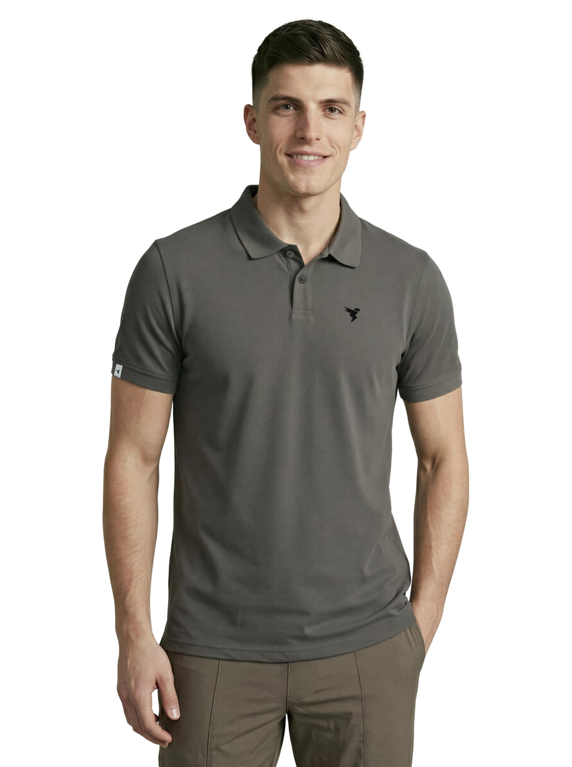 TECHNOSPORT Men's Solid Polo T-Shirt MATPIQ Quick Dry Slim Fit Sports Tee for Gym Casual Smart Wear UPF50+ Anti Odour-picture-13