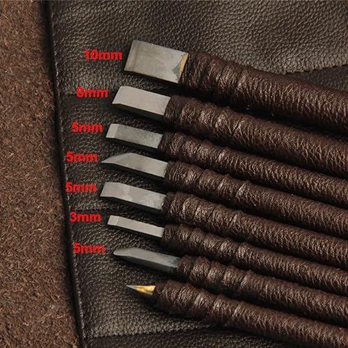 Miniatura 2 de Juego de herramientas de tallado de piedra Juego de herramientas de tallado de cincel, 8 unids grabado tallado hoja de corte cincel juego de