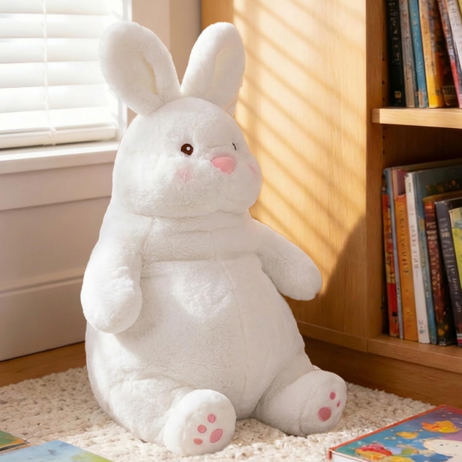 ARELUX Giant 22in Big Rabbit Plush Large Stuffed Animal Hugging Pillow: Soft Jumbo Sleeping Body Warm Fluffy Pillow Adorable Chubby Plushie Toy Gifts for Boys Girls