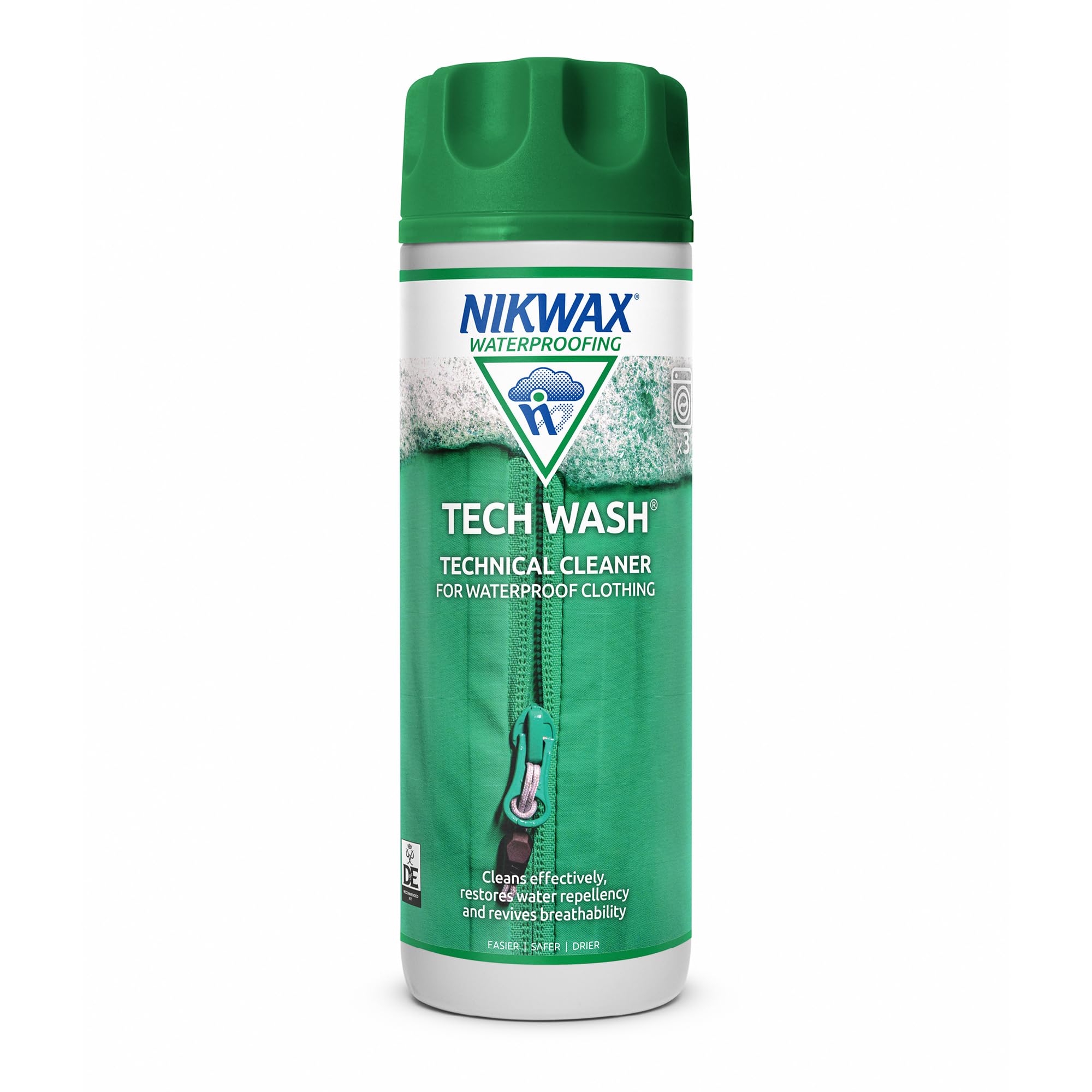 Nikwax TECH WASH Wash-In Cleaner - 300ml, Technical Cleaner and Wash-In Waterproofer for Waterproof Clothing