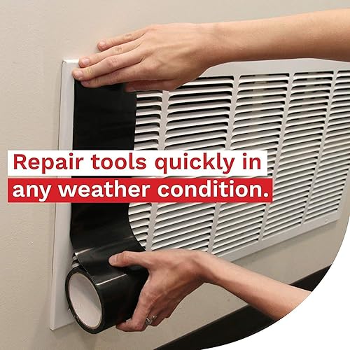 Miniatura 8 de XFasten Cinta de parche y sellado impermeable, color negro, cinta de reparación de goma de 4 pulgadas por 10 pies para reparación de fugas en