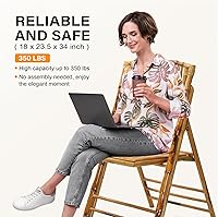 Vista 7 de VINGLI Silla Plegable de Bambú, Sillas Plegables de Madera para Comedor Cómodas para Interior y Exterior, Patio, Porche, Boda, Fiesta, Evento, Marrón