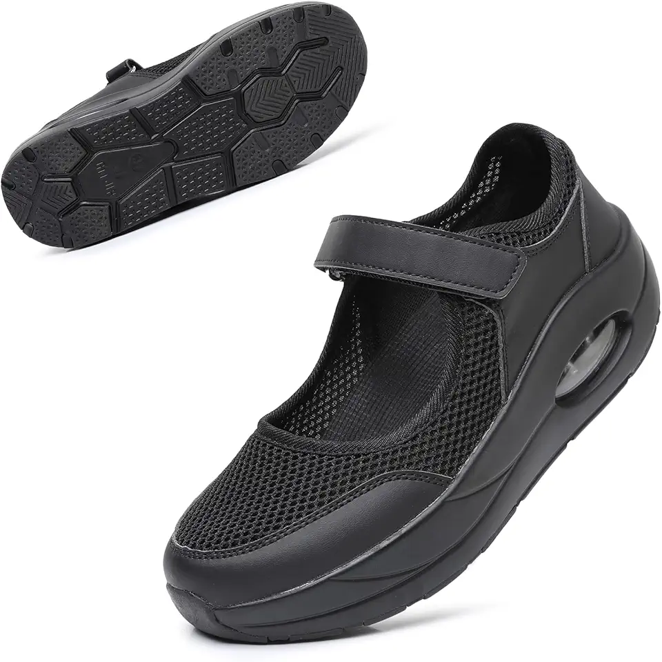Women's Arch Support Walking Shoes, Comfortable Non Slip Orthopedic Sneakers for Ladies, Breathable Mesh Nursing Work Shoes for Plantar Fasciitis