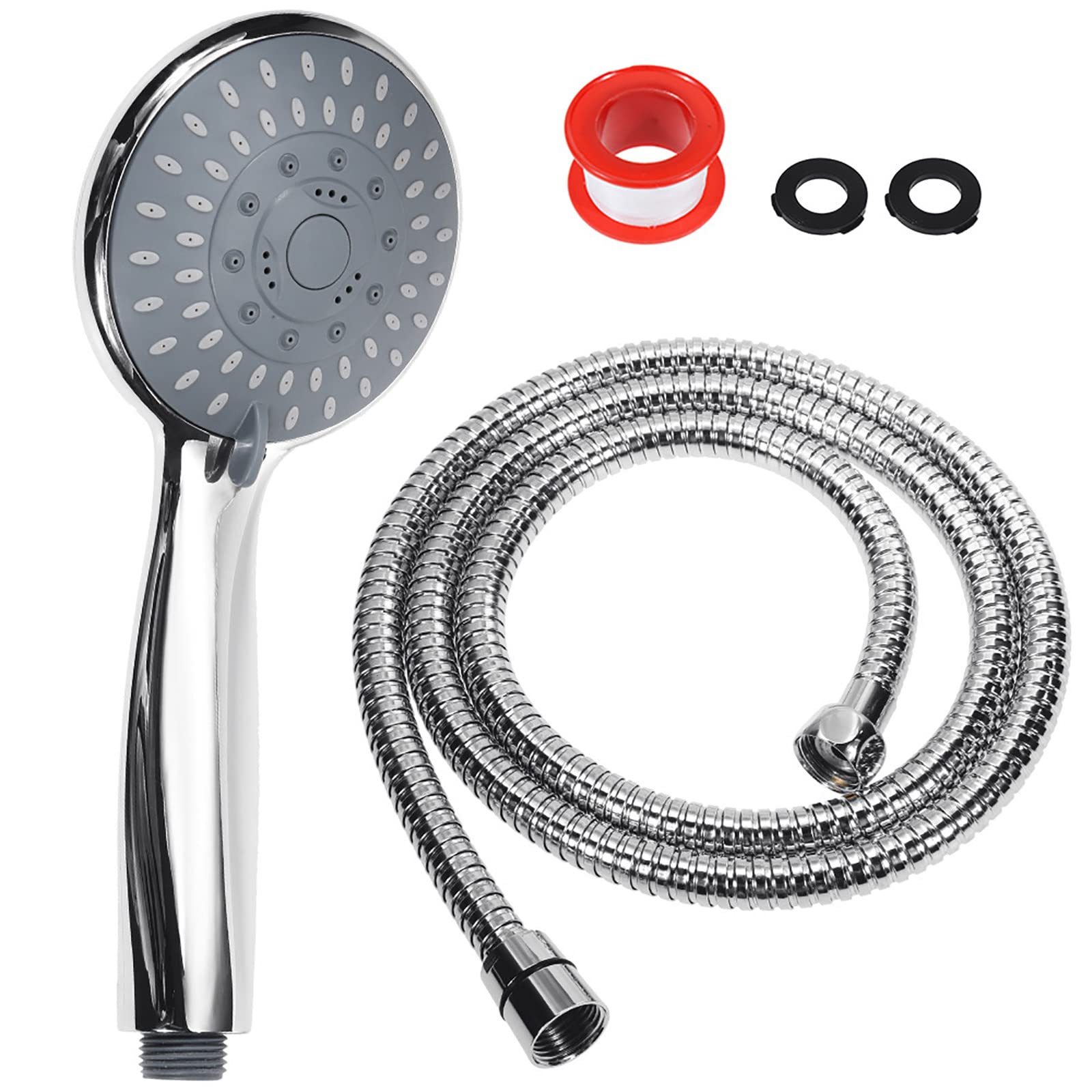Filtración Alcachofa Ducha, 5 Modos Alta Presión ABS Antical Alcachofa de Ducha de Mano con Manguera, Soporte, Fácil de Instalar, Cromado G1/2 Ajuste Universal Duchas de Baño Alcachofa