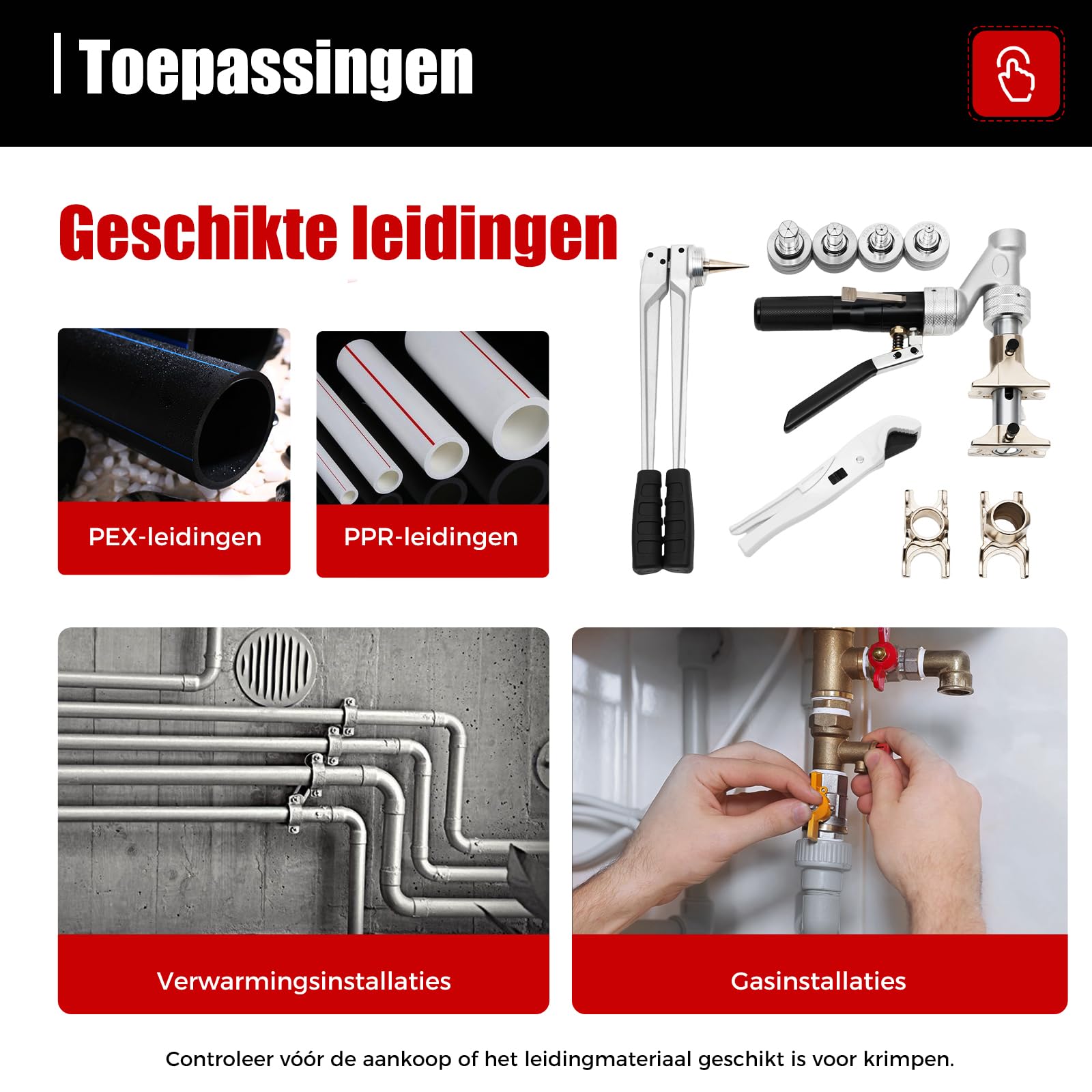 16-32 mm narzędzie do tulei przesuwnych, 3T narzędzie do prasy hydraulicznej, szczypce zaciskowe, szczypce do wyciskania rur z 4 głowicami rozprężnymi, 2 widelce dociskowe, do REHAU HIS 311