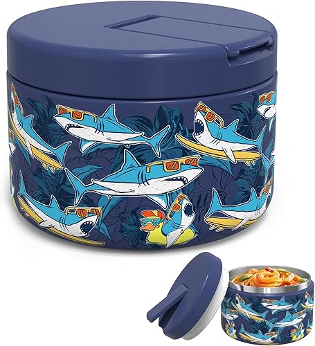 Termo de sopa para niños de 12 onzas para comida caliente, recipiente aislado al vacío con tapa de hebilla, de acero inoxidable, boca ancha, a