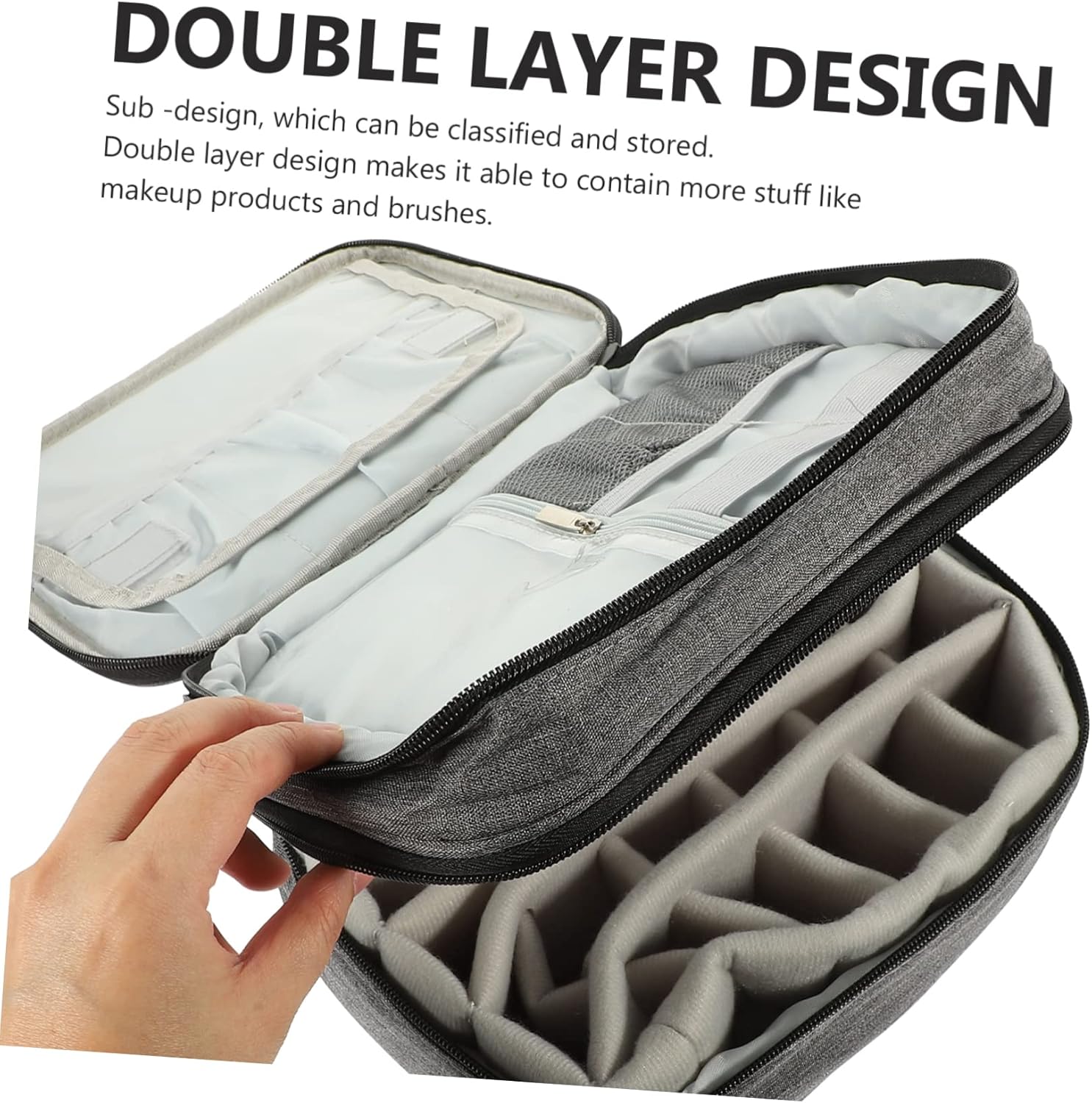 SAFIGLE Double Layer Nail Polish Organizer Bag Portable Essential Oil Case 30 Compartments for Travel and Storage for Nail Technicians and Home Use