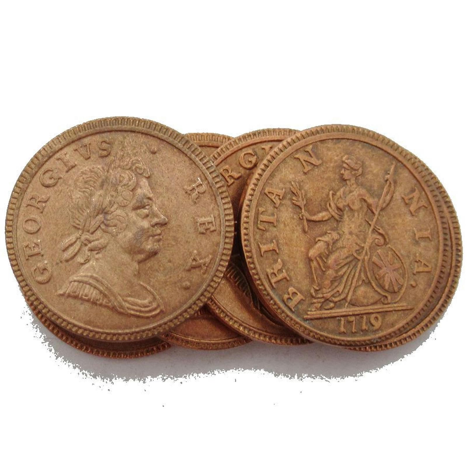 Moneda Conmemorativa de Material de Cobre de artesanía Antigua del Reino Unido George 1719-1724 - 6 Combinaciones