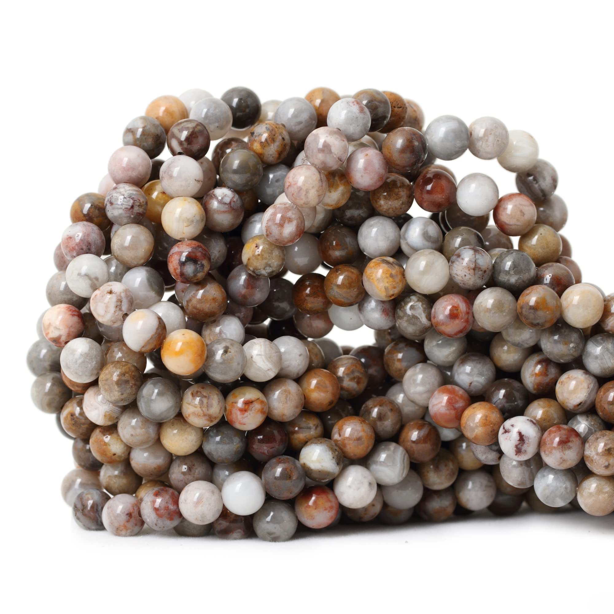 60PCS 6mm Natural Gobi Agate Stone Gemstone Round Loose Beads for Jewelry Making Suppliese 1 Strand 15"