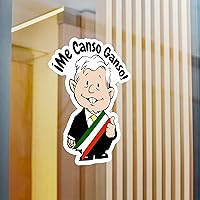 Vista 3 de AMLO Me Canso Ganso - Calcomanía divertida de vinilo con corte de beso (Calcomania AMLO) para interior y exterior, Muñeco AMLO