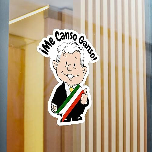Miniatura 3 de AMLO Me Canso Ganso - Calcomanía divertida de vinilo con corte de beso (Calcomania AMLO) para interior y exterior, Muñeco AMLO