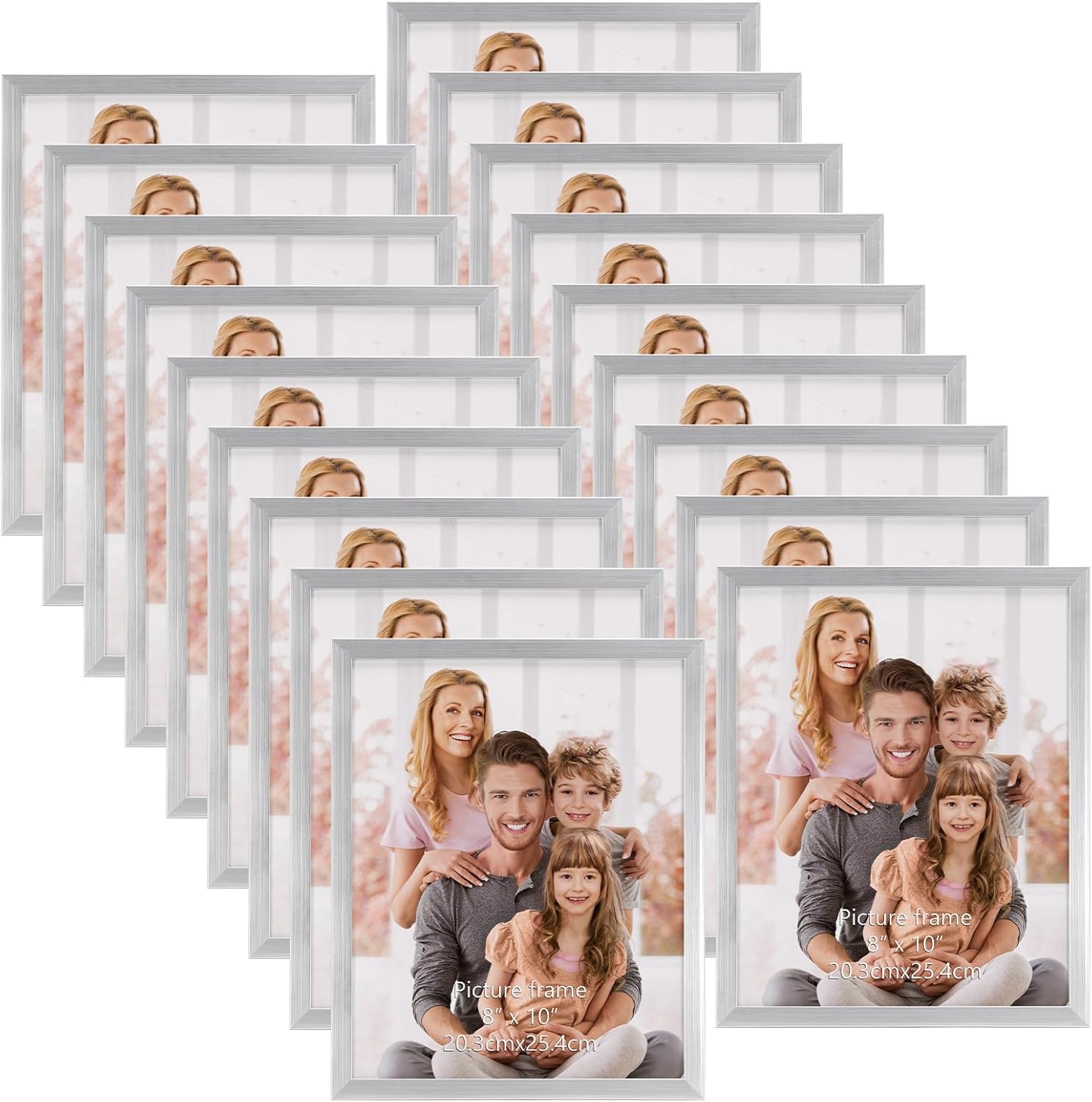 WIFTREY 8x10 Silver Picture Frame 18 Pack, Multi Photo