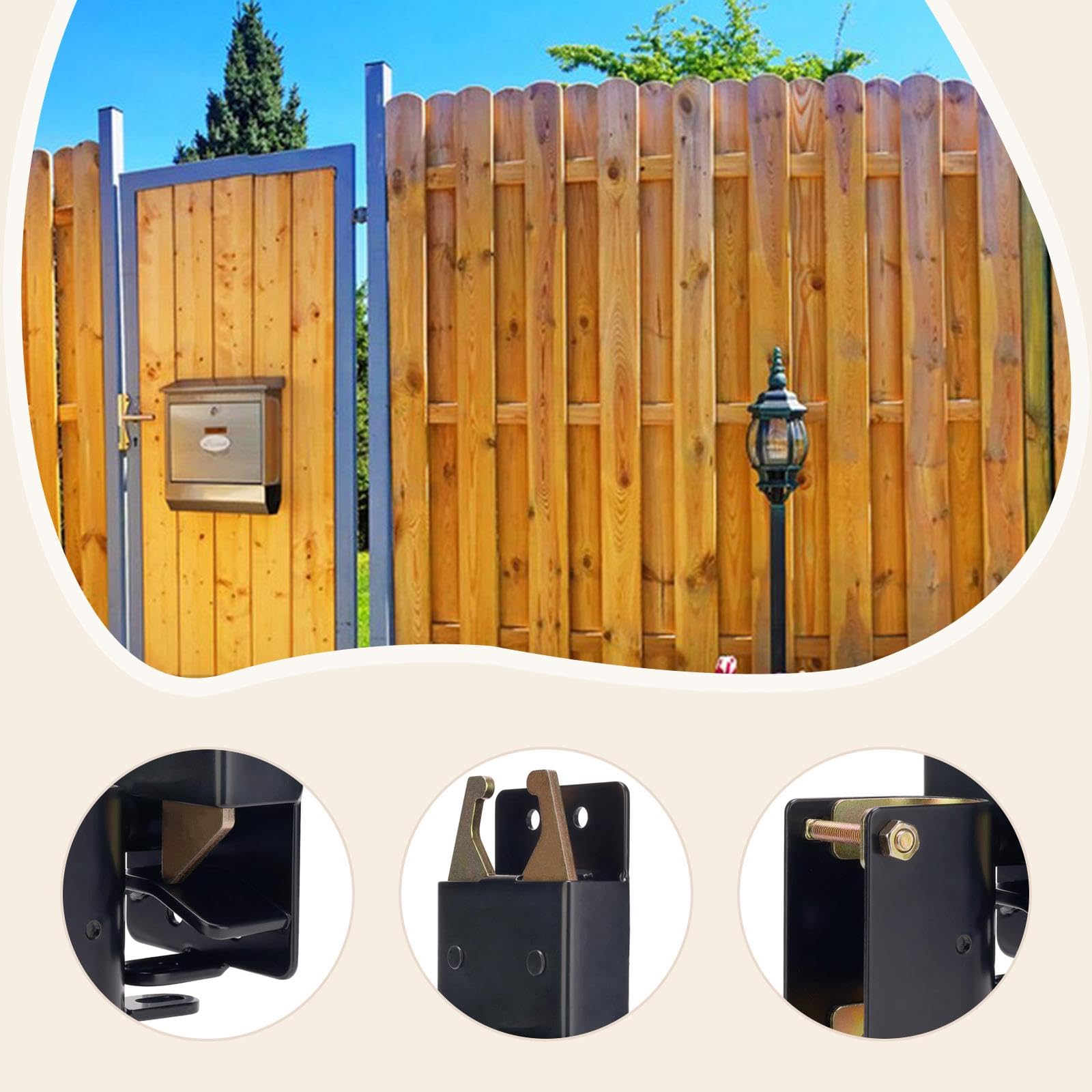 Verrouillage de Portail Robuste avec Fermeture Deux Directions Serrure de Porte de Clôture en Acier Système Métallique pour de Bétail