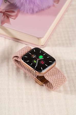 Quse Manyetik Örgü Apple Watch ile Uyumlu Kordon, Ayarlanabilir Esnek Dokuma Tasarım, Series 10/11 42mm-41mm-40mm-38mm & 46mm-45mm-44mm