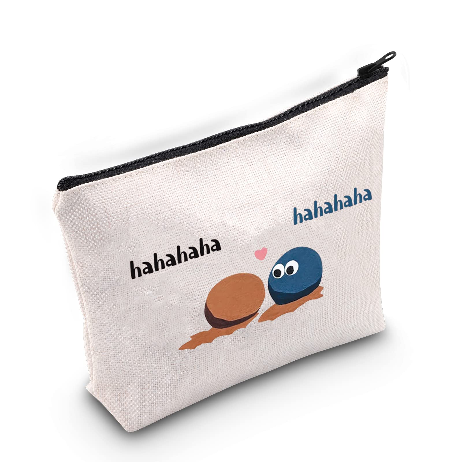 BLUPARK Everything Everywhere All At Once Rock Gift Funny Rock Cosmetic Bag Movie Inspired Zipper Pouch Just be a Rock Gift, Off White, Hahahaha Rock