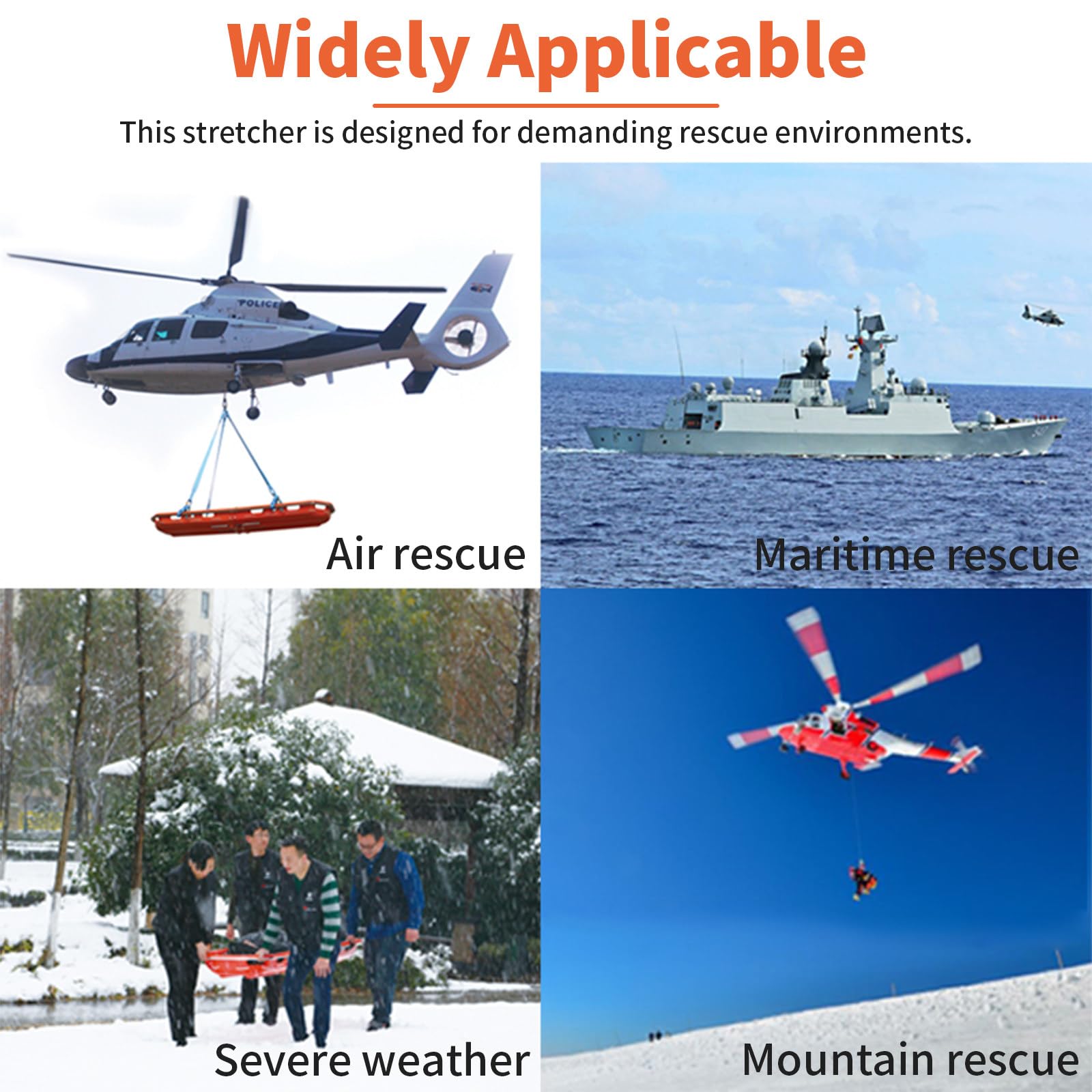 Barella a Cesto di Soccorso di Emergenza con Imbracatura Speciale, Barella a Cesto Portatile Separabile per Ambulanza Pesante, per Soccorso, Portatile E Rimovibile