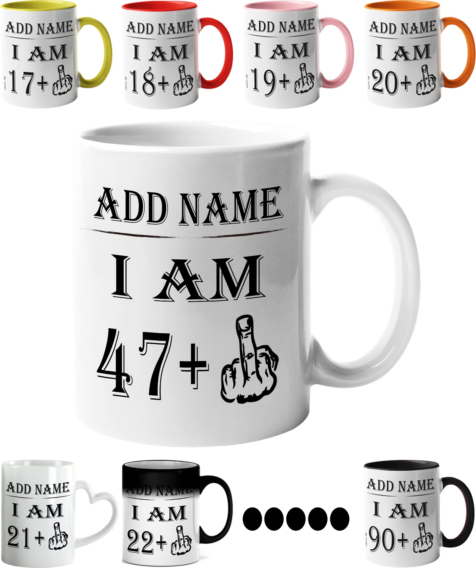 Mr Jeans LTD 48th Birthday Funny Mug - Personalised Mug/Cup - Add Name - I am 47 Plus one Coffee Mug Gag Party Idea as a Joke Celebration Forty Adult Mug โ image 1