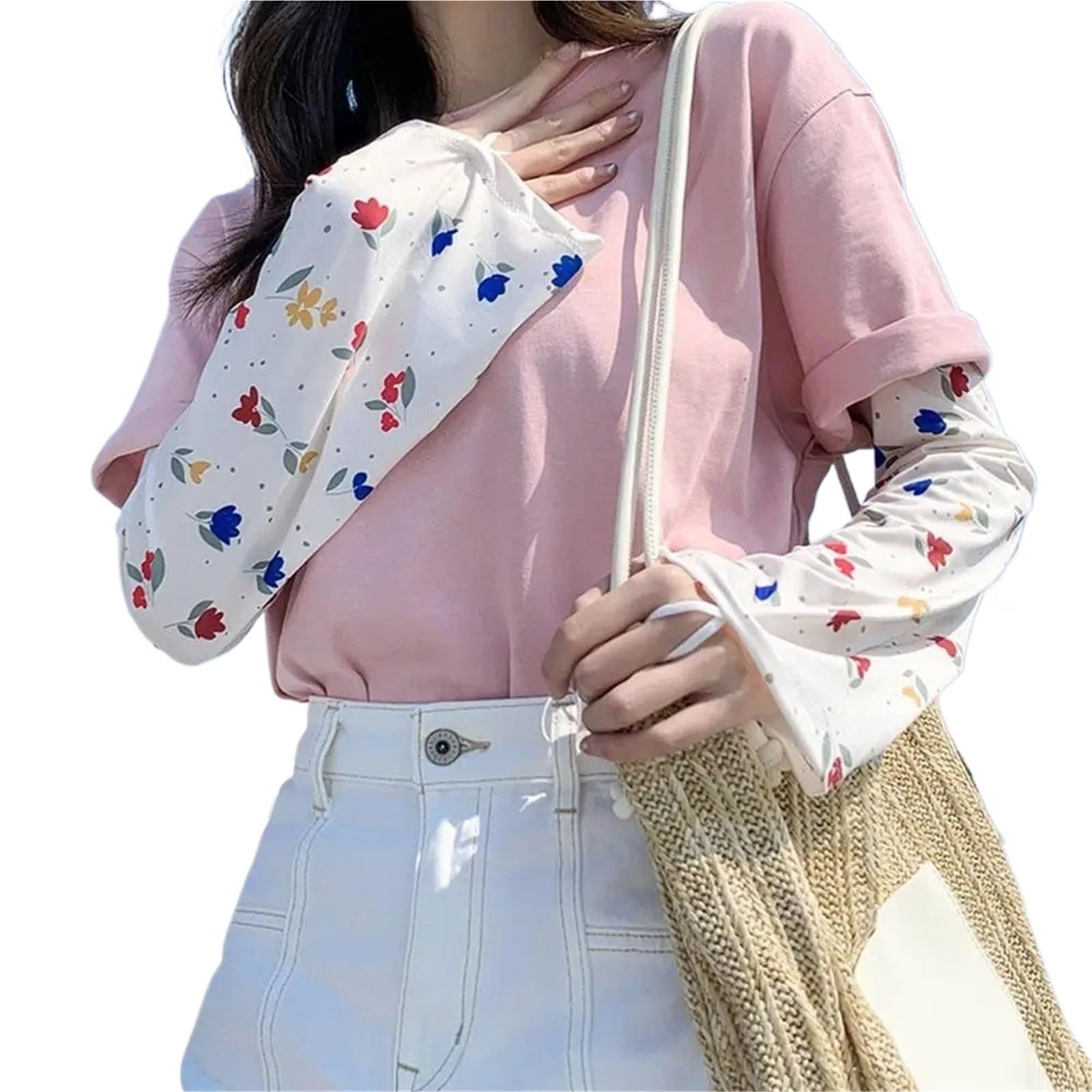 Manga de brazo con protección solar para mujer transpirable suelta 5