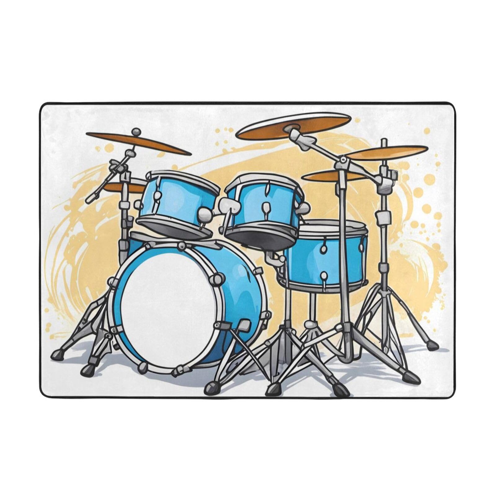Tapis de sol doux BROLEO pour salon et chambre d'enfant style musique rock